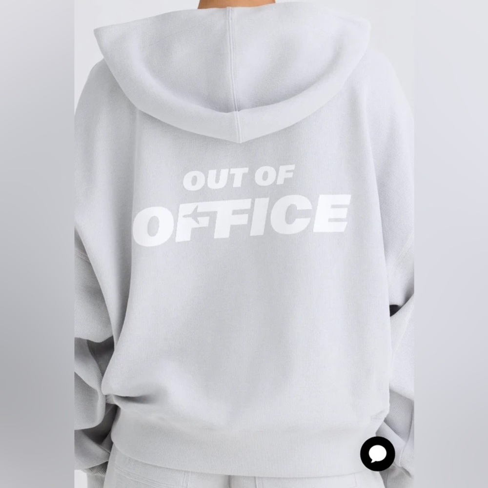 Bo+Tee Out Of Office Hooded Sweatshirt Oversized Cropped Light Grey L/XL